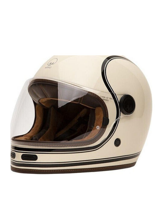 Marko Helmets Fullmoon 2 Beige Black Motorcycle...