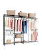 Vevor Floor Garment Rack made of Metal Gray 194x40x193cm