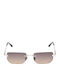 Tom Ford Unisex Sonnenbrille mit Silber Metall Gestell und Gray Verlaufsfarbe Linse FT1355 16B