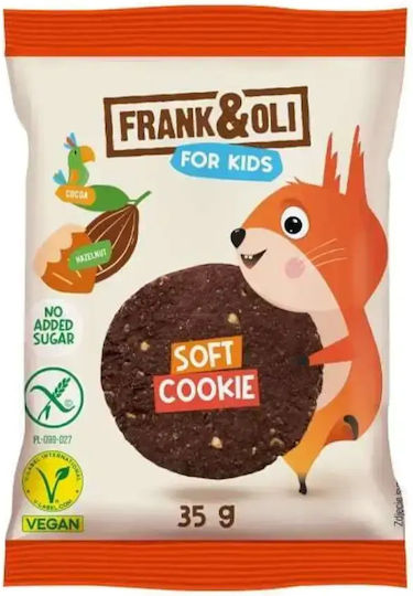 Frank & Oli Kids Soft Cookie Hazelnut & Cocoa Μαλακό Μπισκότο Κακάο & Φουντούκια 35g