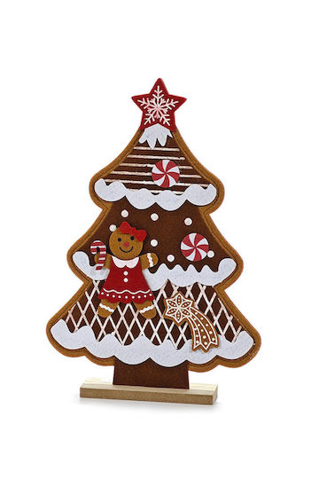 Christmas Tree Gingerbread Design 0x0x30cm Brown Gtr