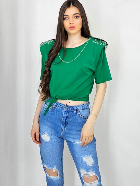 Bluza Damă De Vară Din Bumbac Mâneci Scurte Ver...