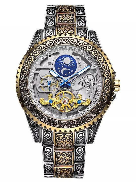 Forsining Men's Watch 20mm Automatic with Silver Metal Bracelet