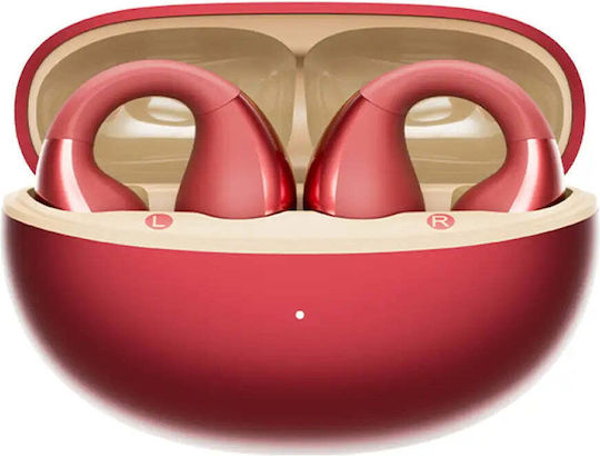 QCY Crossky C30S Open Ear Bluetooth Handsfree Earphones with Sweat Resistance and Charging Case Red