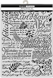 Große Schablone A3 Schriftzüge 40x30cm Stamperia