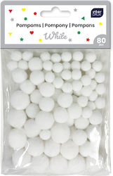 interDRUK Pom-Pom Weihnachten Weiße 80 Stück