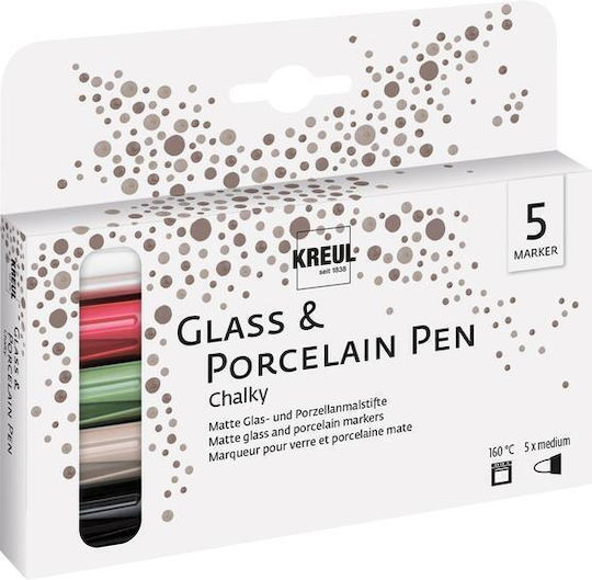 Kreul 5 Μαρκαδόροι Πορσελάνης Chalky Pen