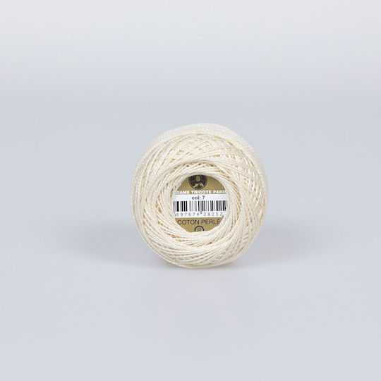 Embroidery Thread Cup Madame Tricote Coton Perle No8 Cotton Ecru 007 10g 80m