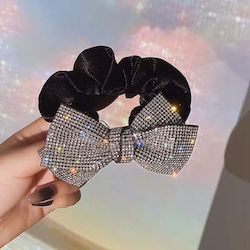 Scrunchie Ασημί Φιόγκο 10x6cm Ac233 Hrd-ac233