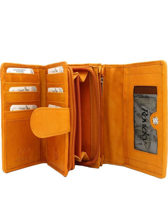 Groß Leder Damen Geldbörse mit RFID Orange