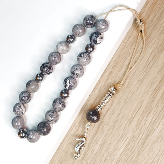 Worry Beads Semi-Precious Stones Natural Picasso Jasper Hematite