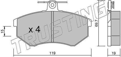 Front Brake Pads Audi A4 8d2 5b 94->00 Seat Ibiza Ii 6k1 96 16bp1006-2730