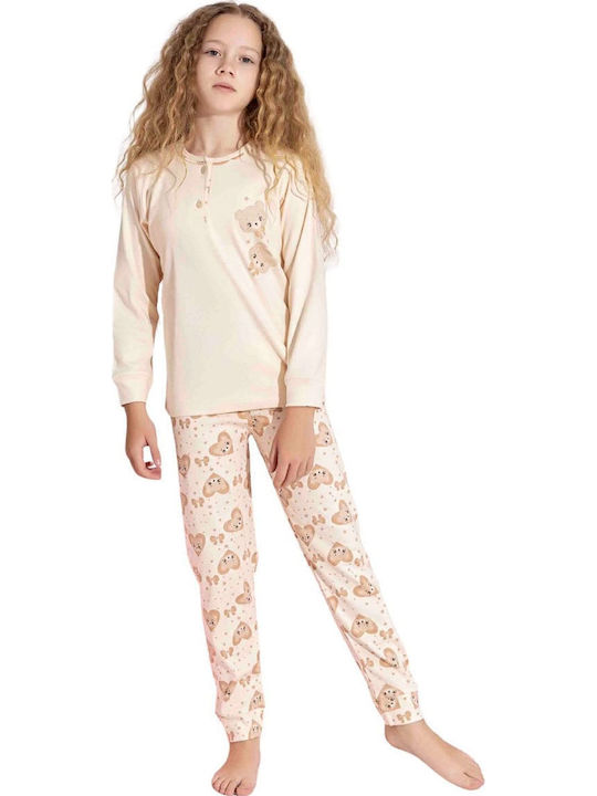 Tarik Kids' Pajamas Winter Cotton Beige