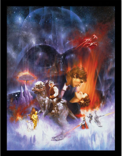Star Wars Empire Strikes Back Art Wooden Framed 30x40cm Print Fp14504p