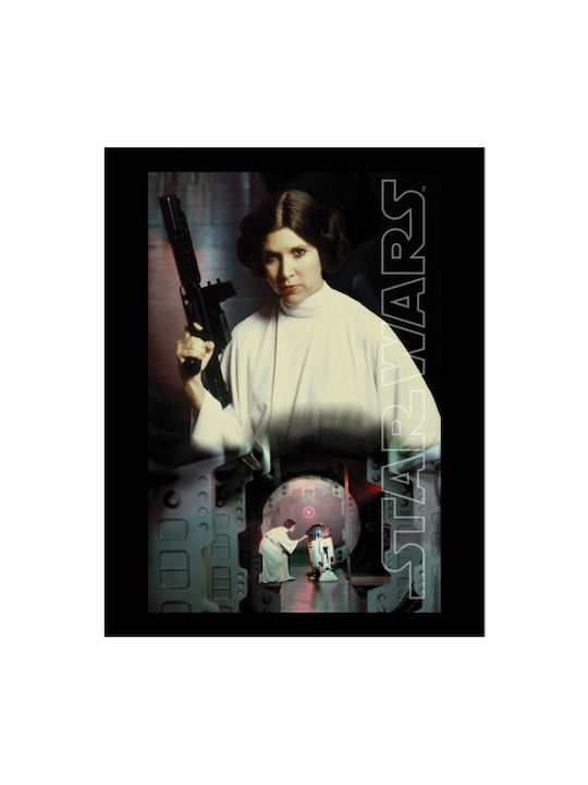 Star Wars Leia Key Art Wooden Framed 30x40cm Print Fp14473p