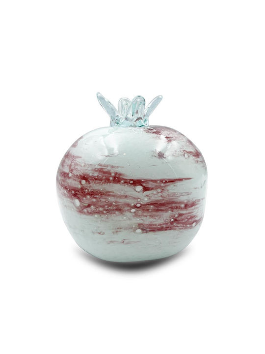 Handmade Tabletop Lucky Charm Pomegranate White made of Glass 9cm 1pcs