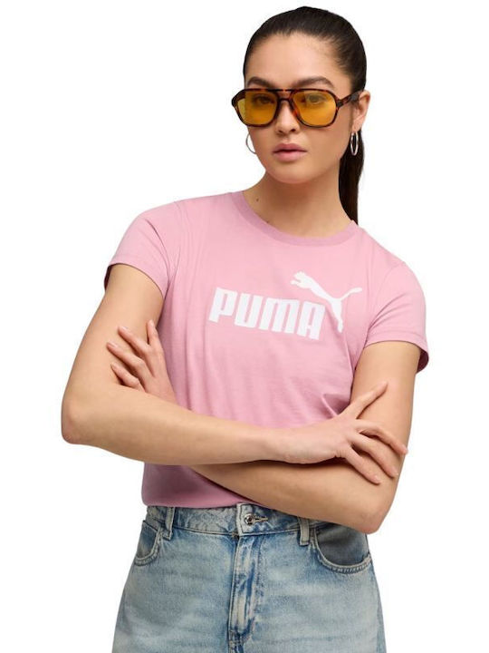 PUMA Logo Damen Sportlich T-Shirt Rosa