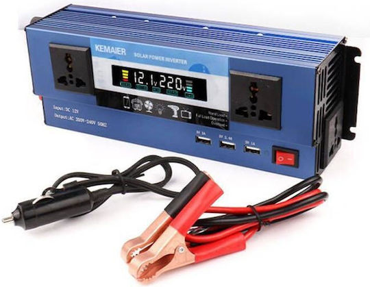 Инвертор за кола Модифицирана синусоидална вълна 500W за преобразуване на 12V DC в 220V AC