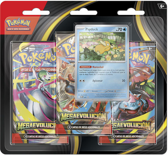Spanish Pokemon Mega Evolution Blister Collectable Card Game 3 Booster Packs  24 Pcs | Skroutz.mt