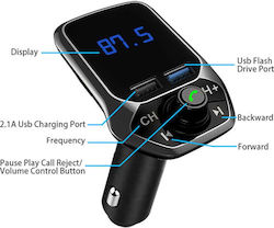 Leewello Fm Transmitter Αυτοκινήτου Bluetooth Usb Lw-206
