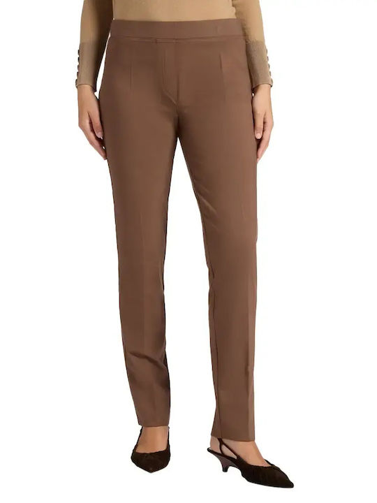 Elena Miro Women's Fabric Trousers Brown