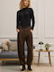 Damen Marron Set mit Hose mit Gummizug in Lockerer Passform