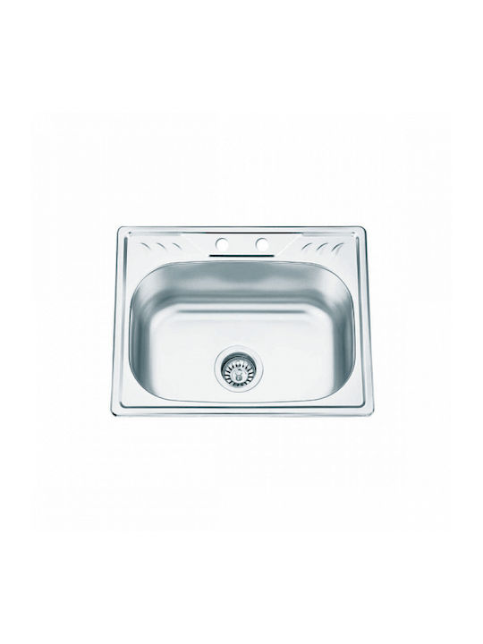Inter Ceramic Drop-In Мивка Inox Ш53xД42.5см Сив