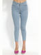 Hoch tailliert Damenjeans in Enger Passform Blue Mix