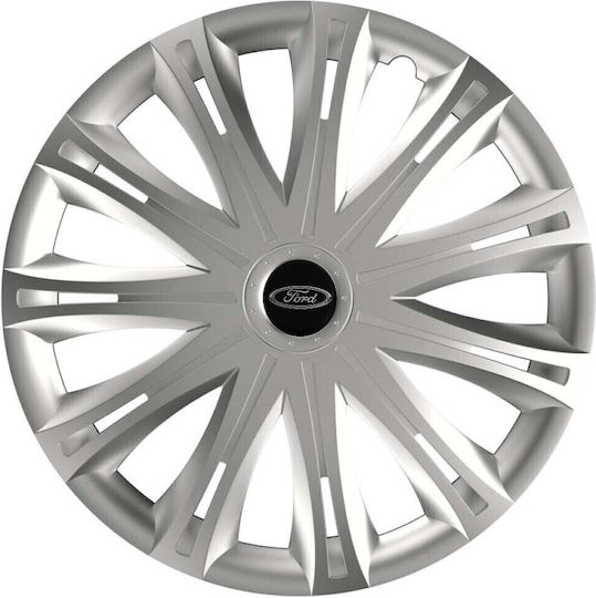 Versaco Auto Radkappen Set mit Marke Auto 4Stück 16" Silber/Silber