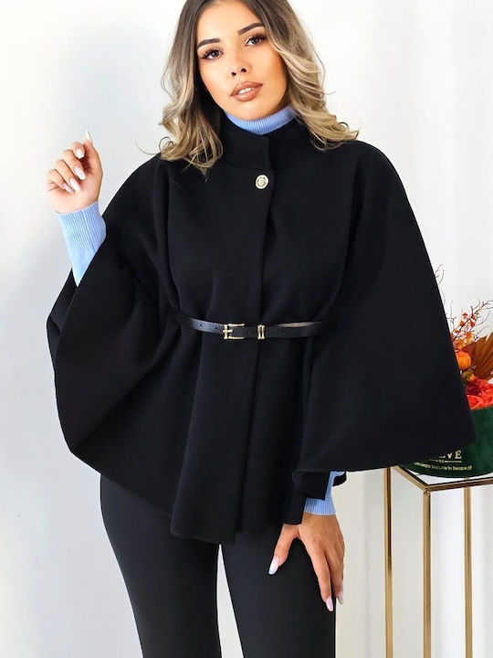 Вълнена Дамска Black Пелерина Oversized
