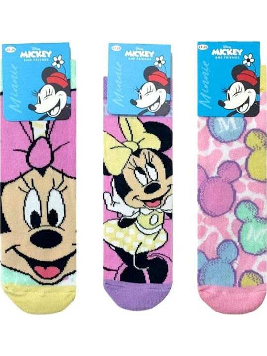 Disney Kids' Socks Minnie Colorful 3 Pairs