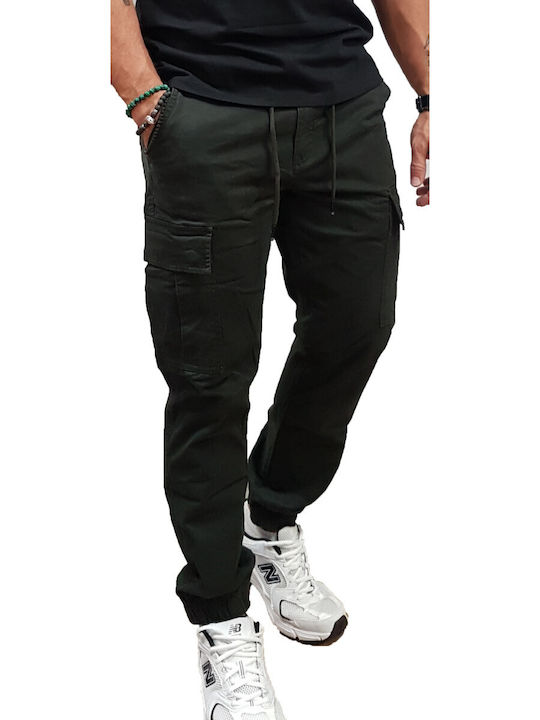 Rebase Παντελόνι Cargo Forest Green, Khaki
