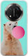 Bubblegum Polar Bear Honor Magic 7 Lite 5g Husa Telefon Transparentă Silicon Flexibil TPU