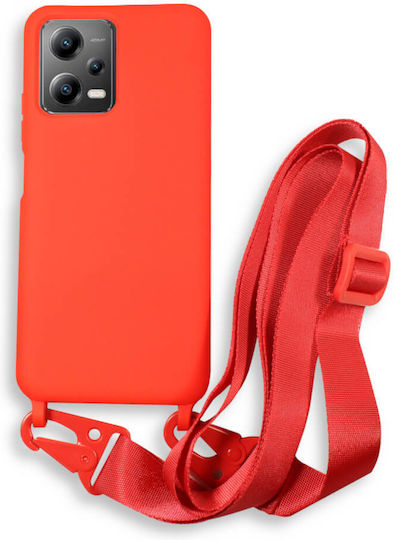 Bodycell Umschlag Rückseite mit Band Rot (Poco X5)