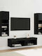Wohnzimmer TV-Einheit Black Beech mit Vitrine & Beleuchtung L30xB28.5xH30cm