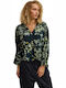 Women's Floral Long Sleeve Shirt Blue