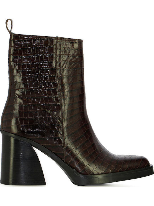 Leder Stiefeletten Damen Braun