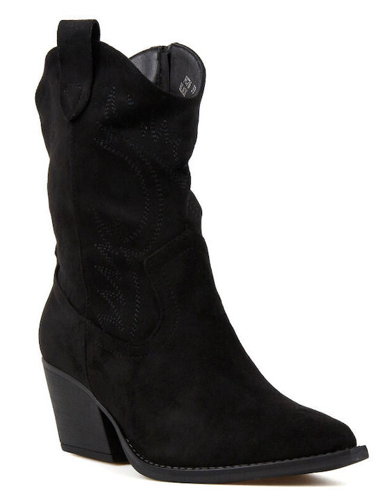 Suede Women's Cowboy Boots Black