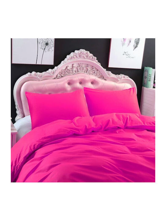 Duvet Cover Set Queen with 2 Pillowcases 220x240 Fuchsia