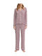DKNY Winter Damen Pyjama-Set Red-black