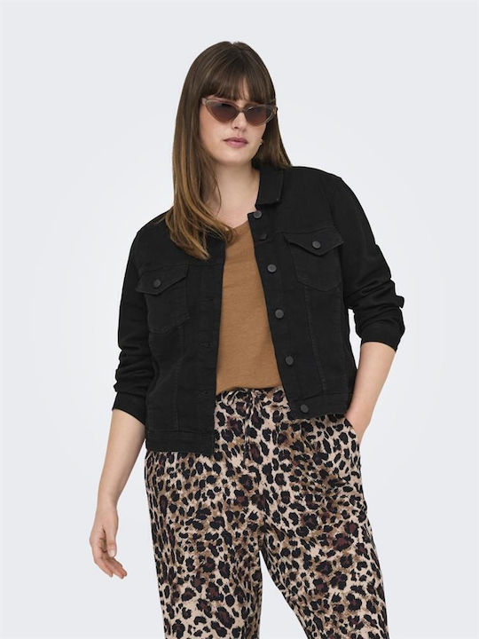 Kurz Damen Jeansjacke Black