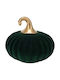Jk Home Décor Pumpkin Glass Velvet Green 10x10cm