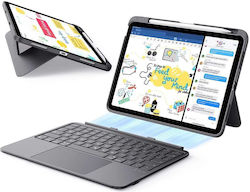 ESR Flex Flip Cover Σιλικόνης με Πληκτρολόγιο (iPad Air 2020/2022 / iPad Air 11" 2024/2025/2026) Γκρι