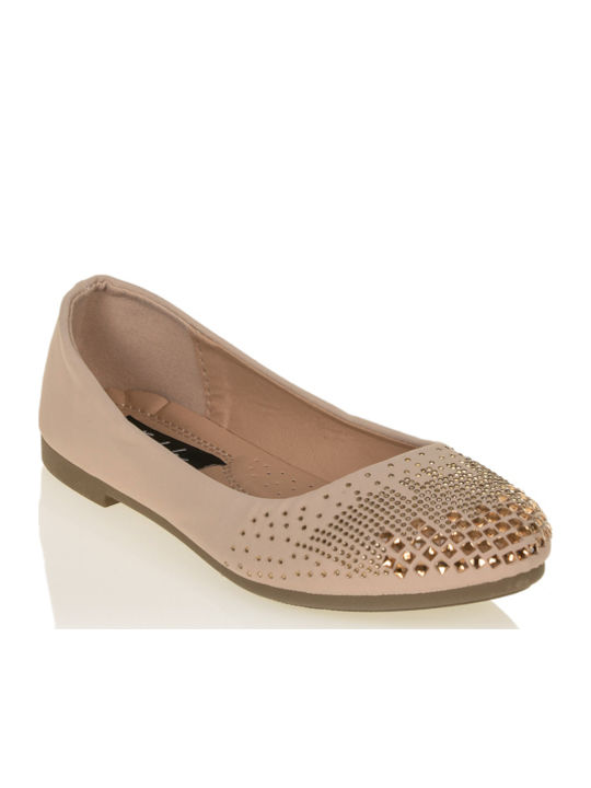 Tsoukalas Suede Ballerinas Beige