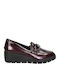 Leder Damen Loafers in Burgundisch Farbe