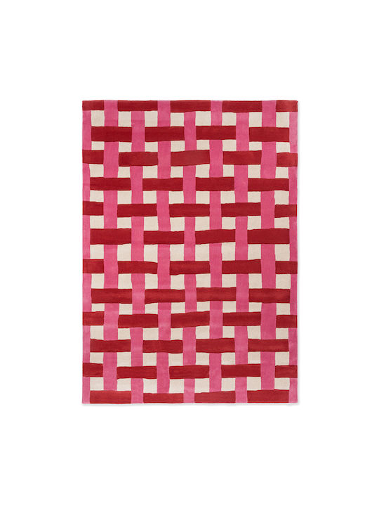 Harlequin Handgefertigt Teppich Rechteckig Wolle Red-pink