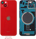 Battery Cover Battery Cover + Camera Lens + Red for iPhone 14 Plus