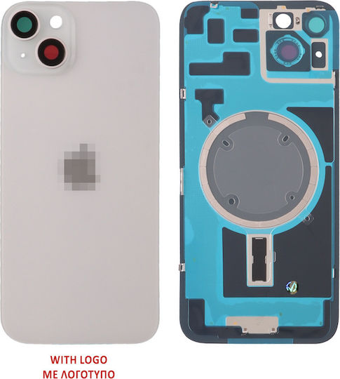 Καπάκι Μπαταρίας Battery Cover + Camera Lens + Ασημί για iPhone 14 Plus