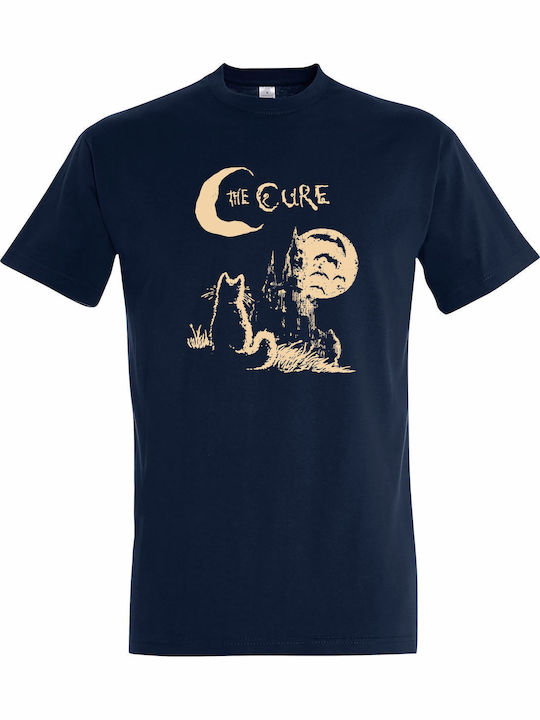 T-shirt Unisex " Cure Band Cat Moon " French Navy