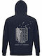 Unisex Organic Cotton Hoodie Attack on Titan Wings Freedom Back Print Navy Blue